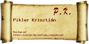 Pikler Krisztián névjegykártya